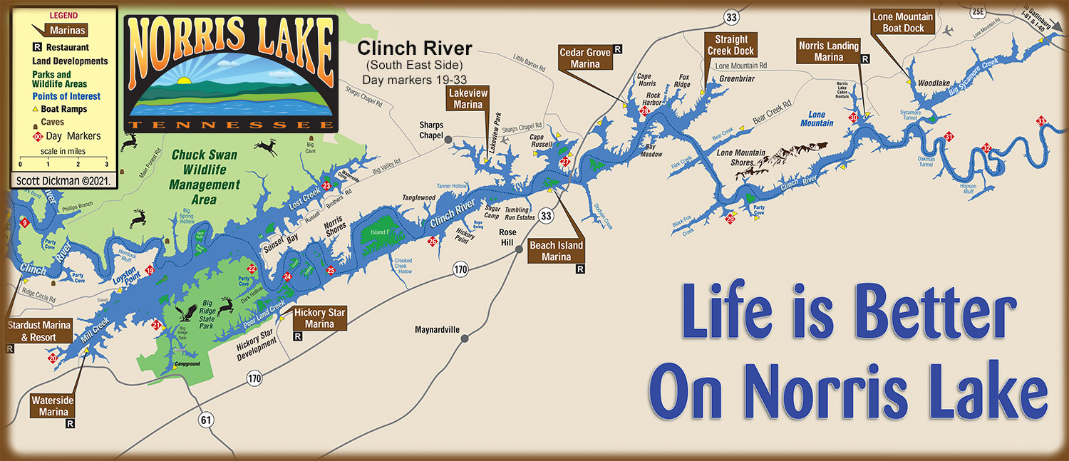 Norris Lake Clinch River SE Map