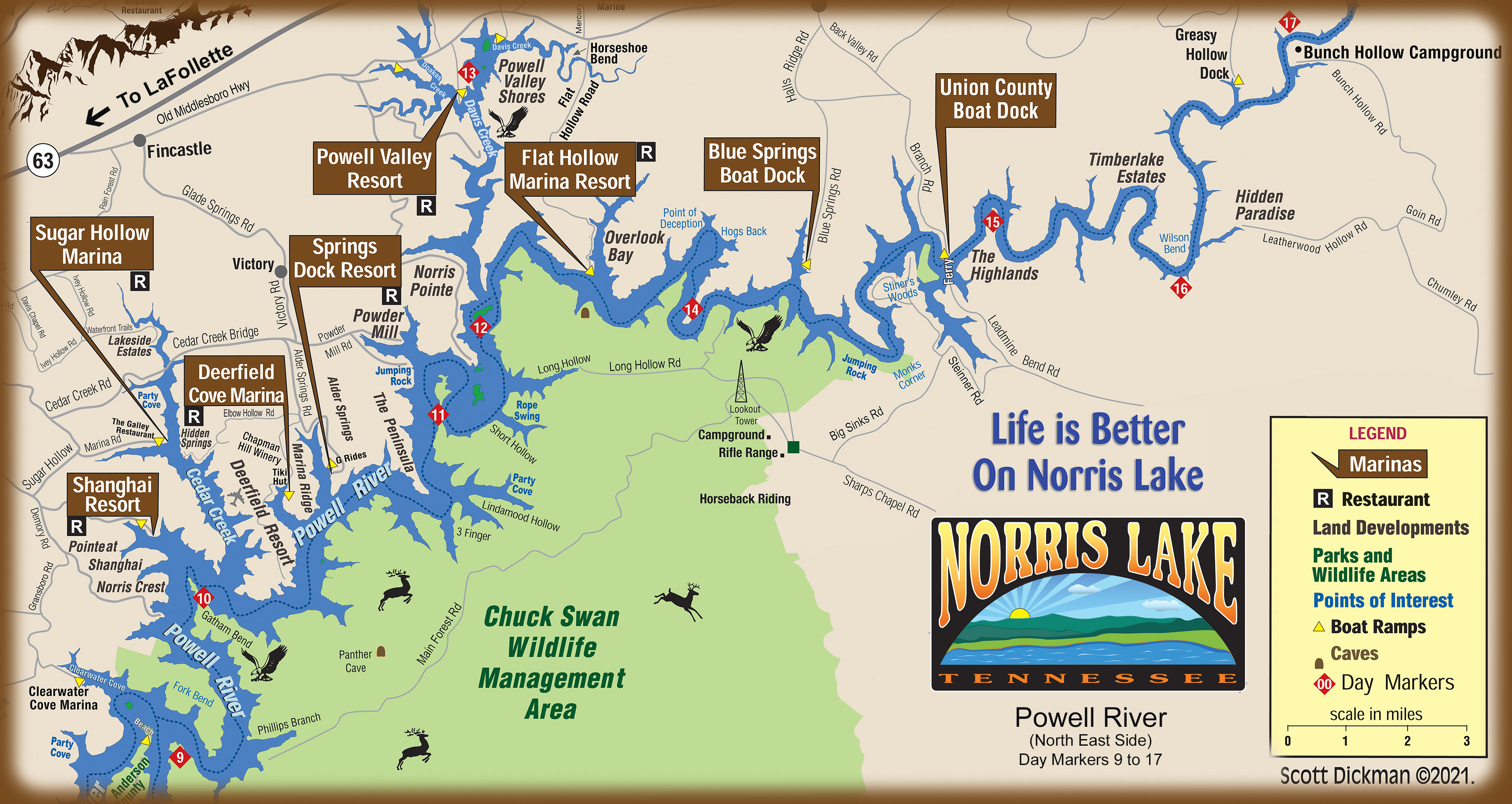 Norris Lake Powell River NE Map